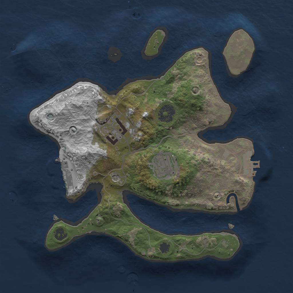 Rust Map: Procedural Map, Size: 2500, Seed: 252730188, 7 Monuments