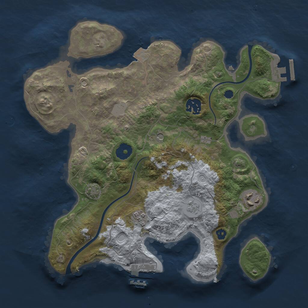 Rust Map: Procedural Map, Size: 2900, Seed: 2345324, 9 Monuments