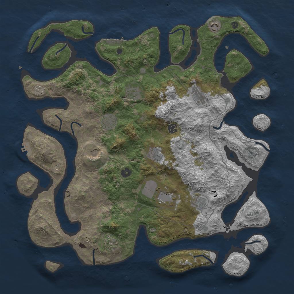 Rust Map: Procedural Map, Size: 4500, Seed: 15963, 16 Monuments