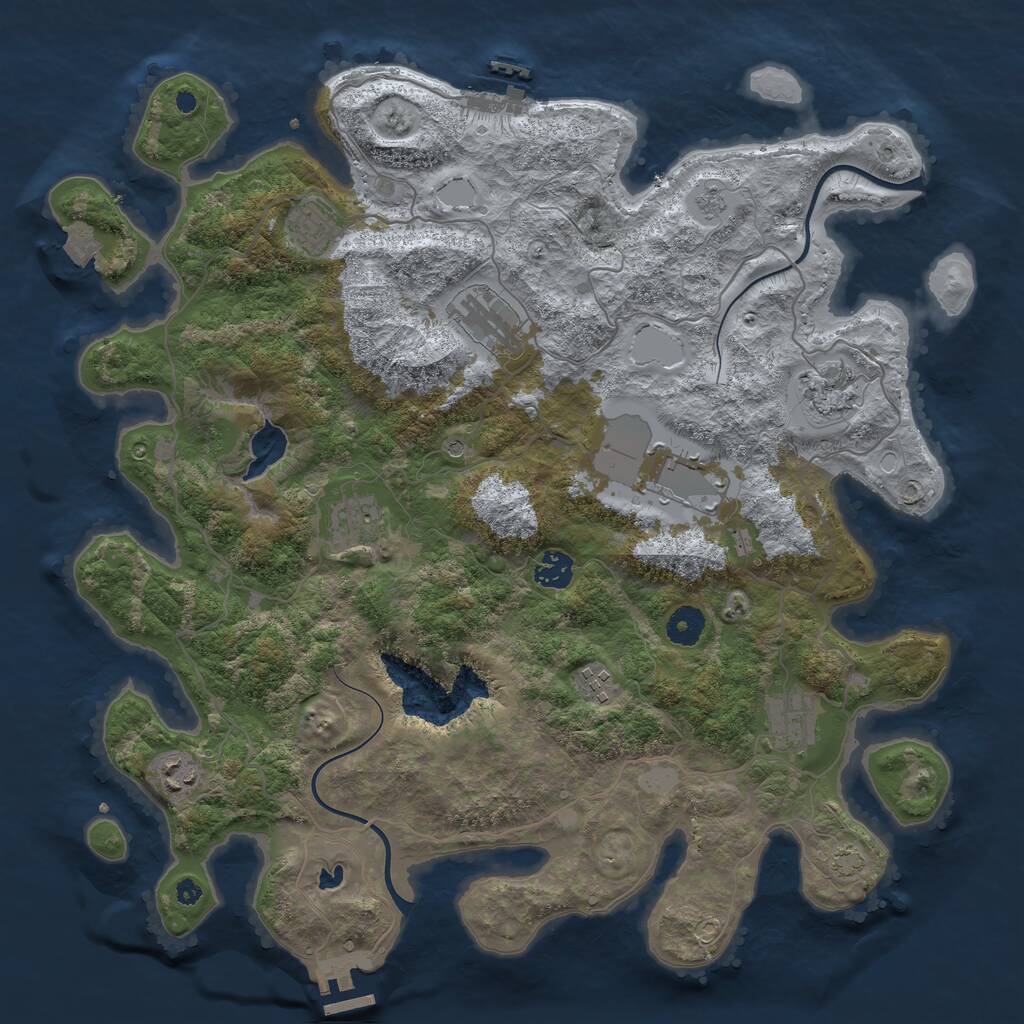 Rust Map: Procedural Map, Size: 4000, Seed: 98115785, 15 Monuments
