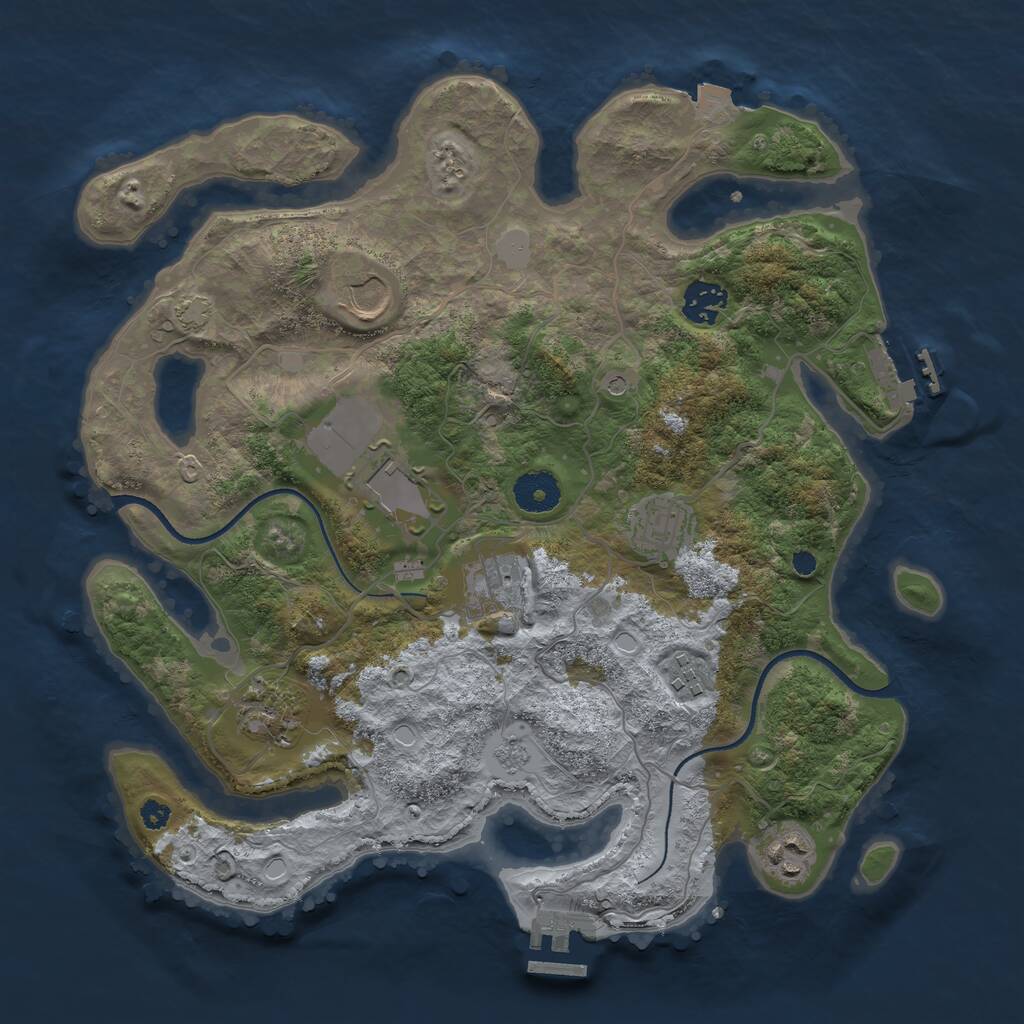 Rust Map: Procedural Map, Size: 3500, Seed: 965149, 14 Monuments