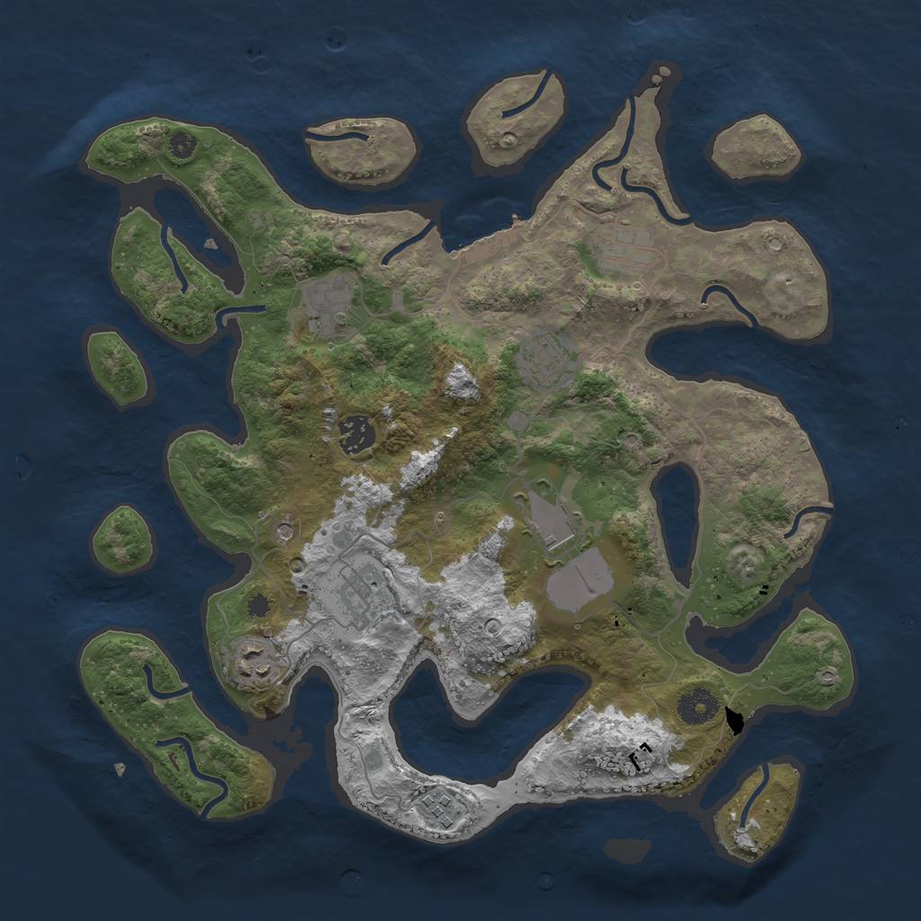 Rust Map: Procedural Map, Size: 3600, Seed: 560492248, 12 Monuments