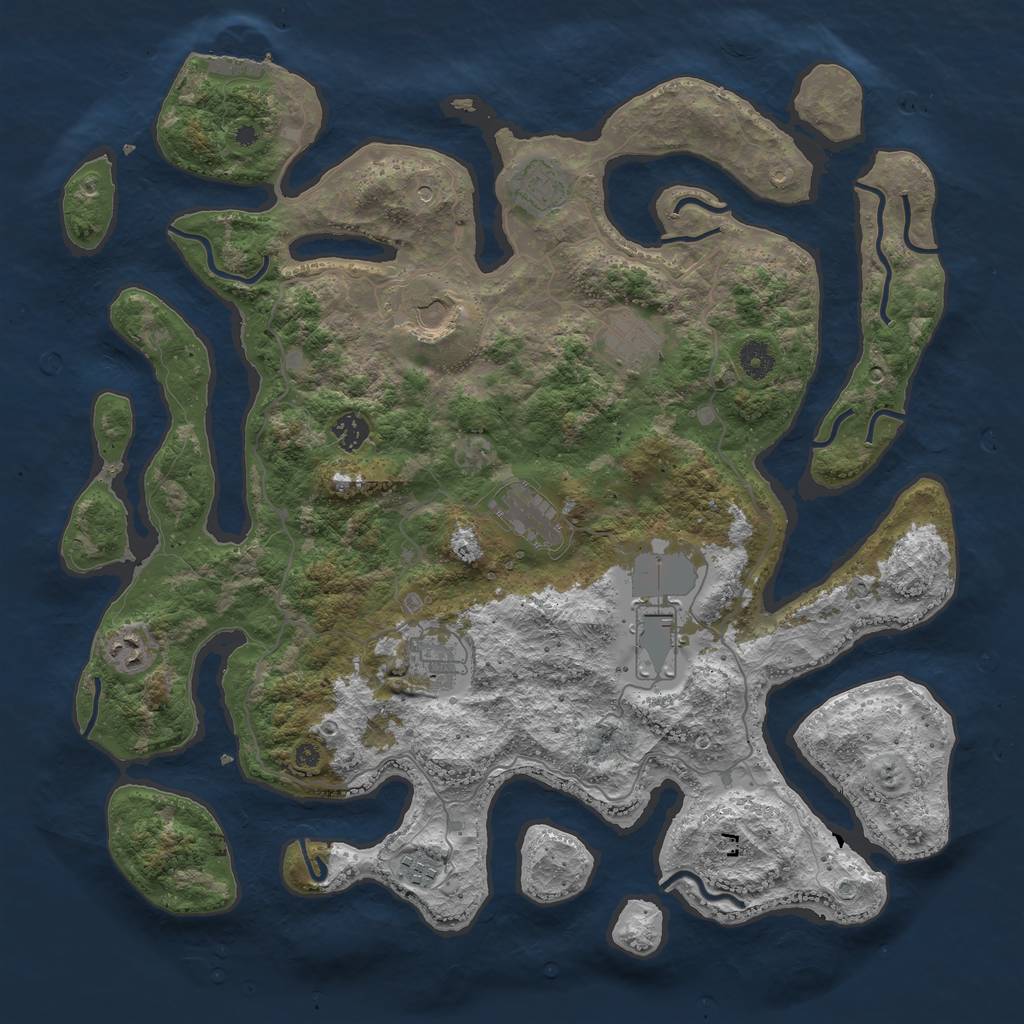 Rust Map: Procedural Map, Size: 4250, Seed: 8882, 13 Monuments