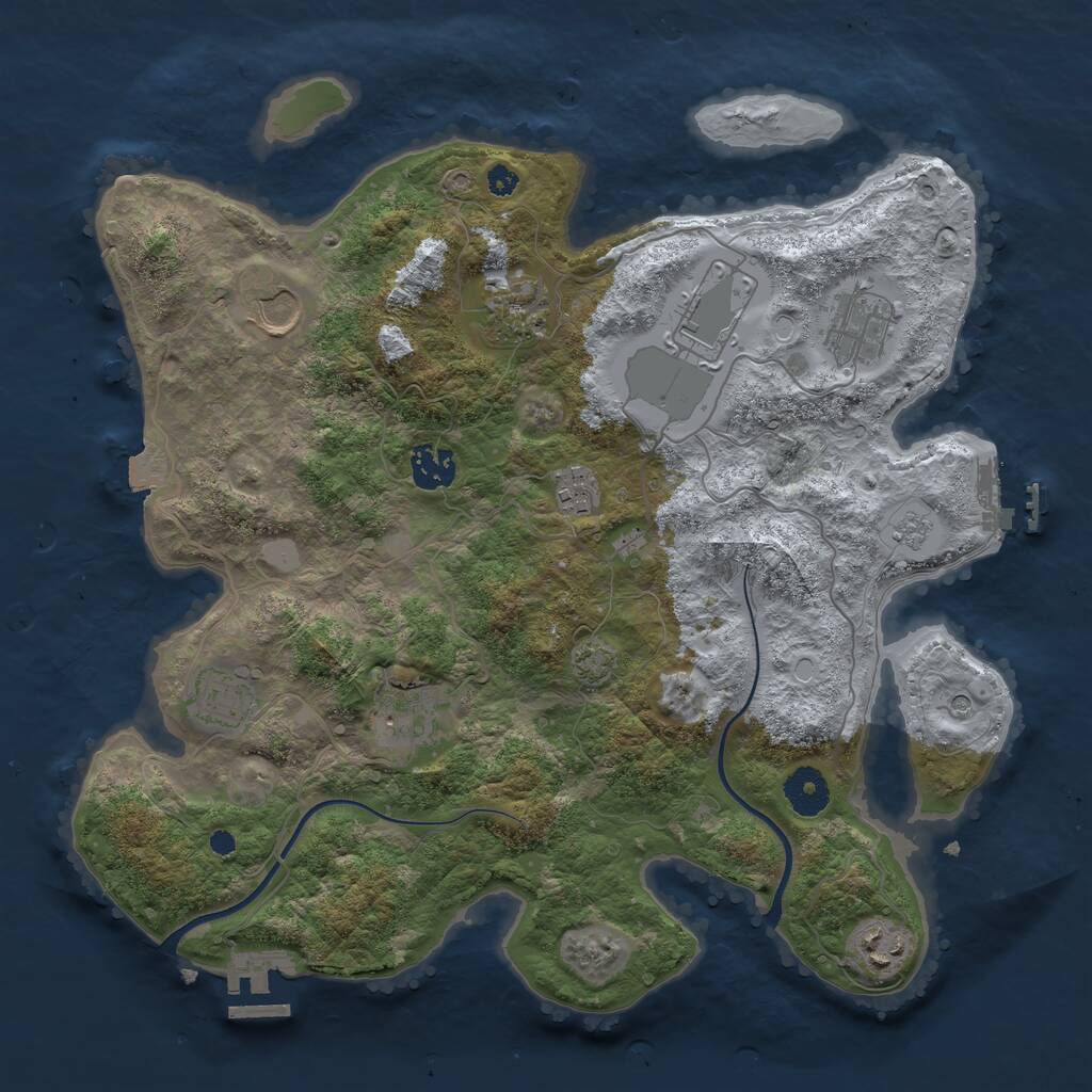 Rust Map: Procedural Map, Size: 3560, Seed: 572343, 15 Monuments