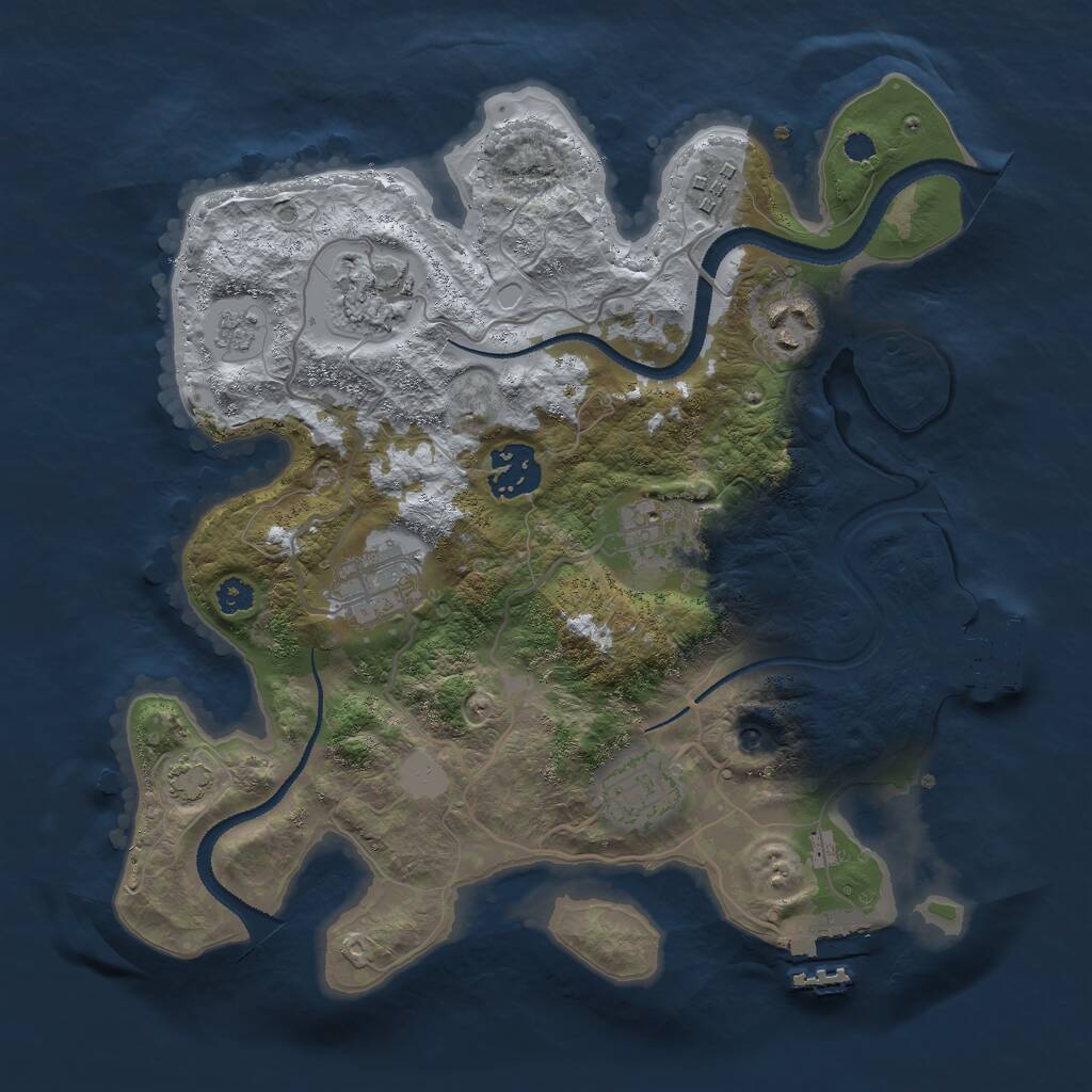 Rust Map: Procedural Map, Size: 3000, Seed: 1319013009, 13 Monuments