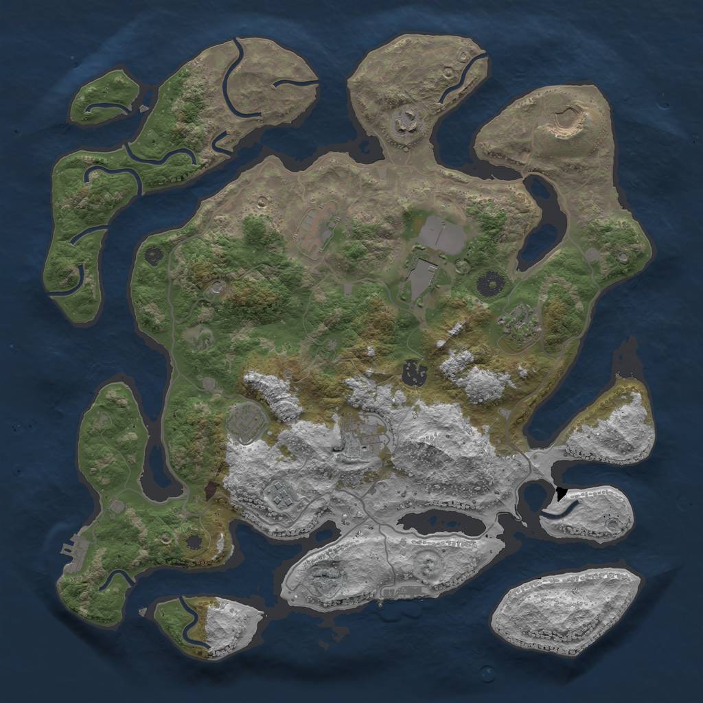 Rust Map: Procedural Map, Size: 4000, Seed: 21859, 14 Monuments