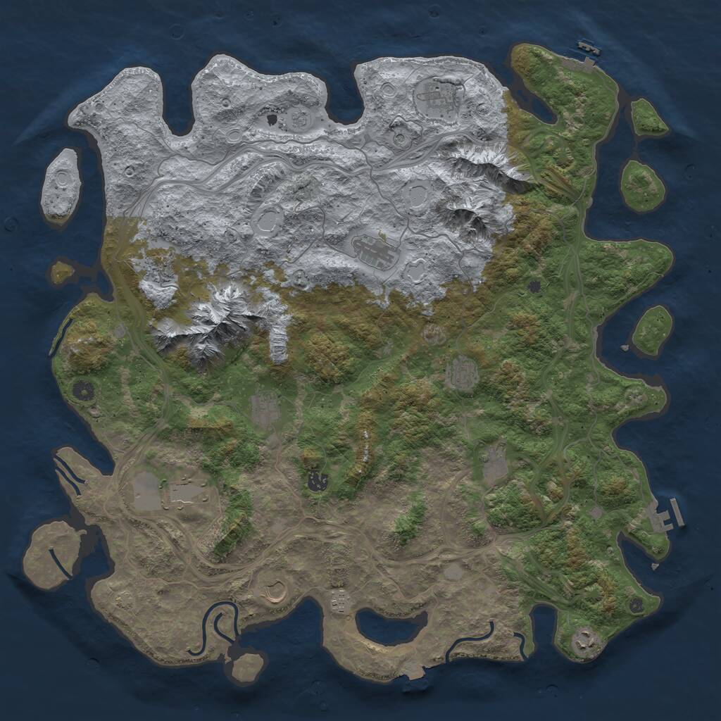 Rust Map: Procedural Map, Size: 5000, Seed: 25645, 17 Monuments