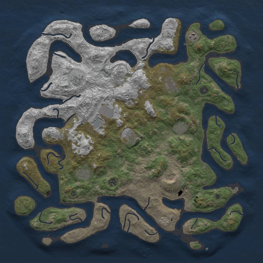 Rust Map: Procedural Map, Size: 4750, Seed: 860962661, 13 Monuments
