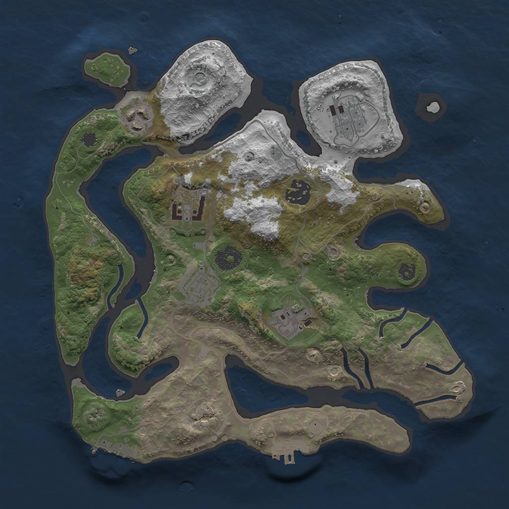 Rust Map: Procedural Map, Size: 3000, Seed: 9671172, 11 Monuments