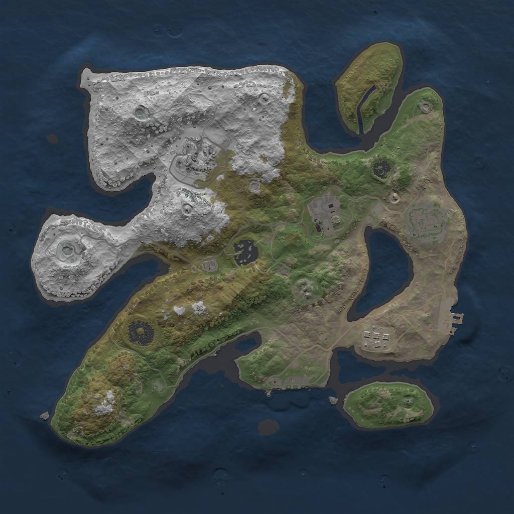 Rust Map: Procedural Map, Size: 3000, Seed: 1073929839, 10 Monuments