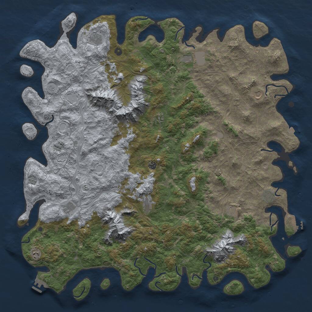 Rust Map: Procedural Map, Size: 6000, Seed: 122221708, 17 Monuments