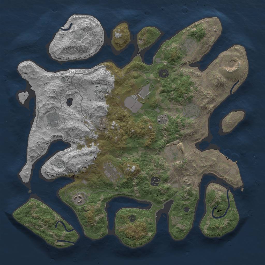 Rust Map: Procedural Map, Size: 4000, Seed: 884174465, 15 Monuments