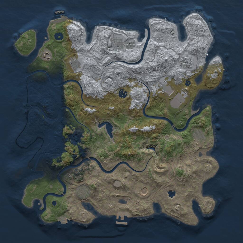 Rust Map: Procedural Map, Size: 4250, Seed: 5336, 16 Monuments