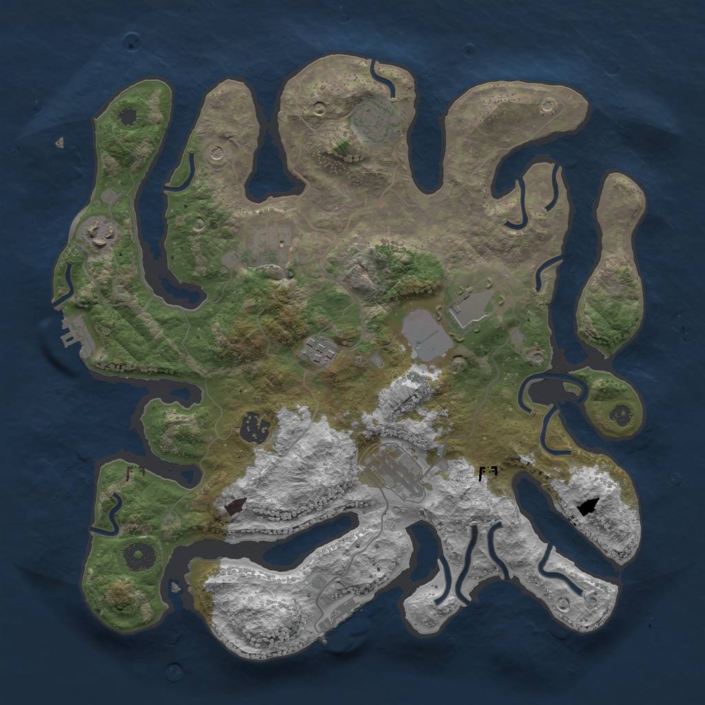 Rust Map: Procedural Map, Size: 3500, Seed: 568108656, 12 Monuments