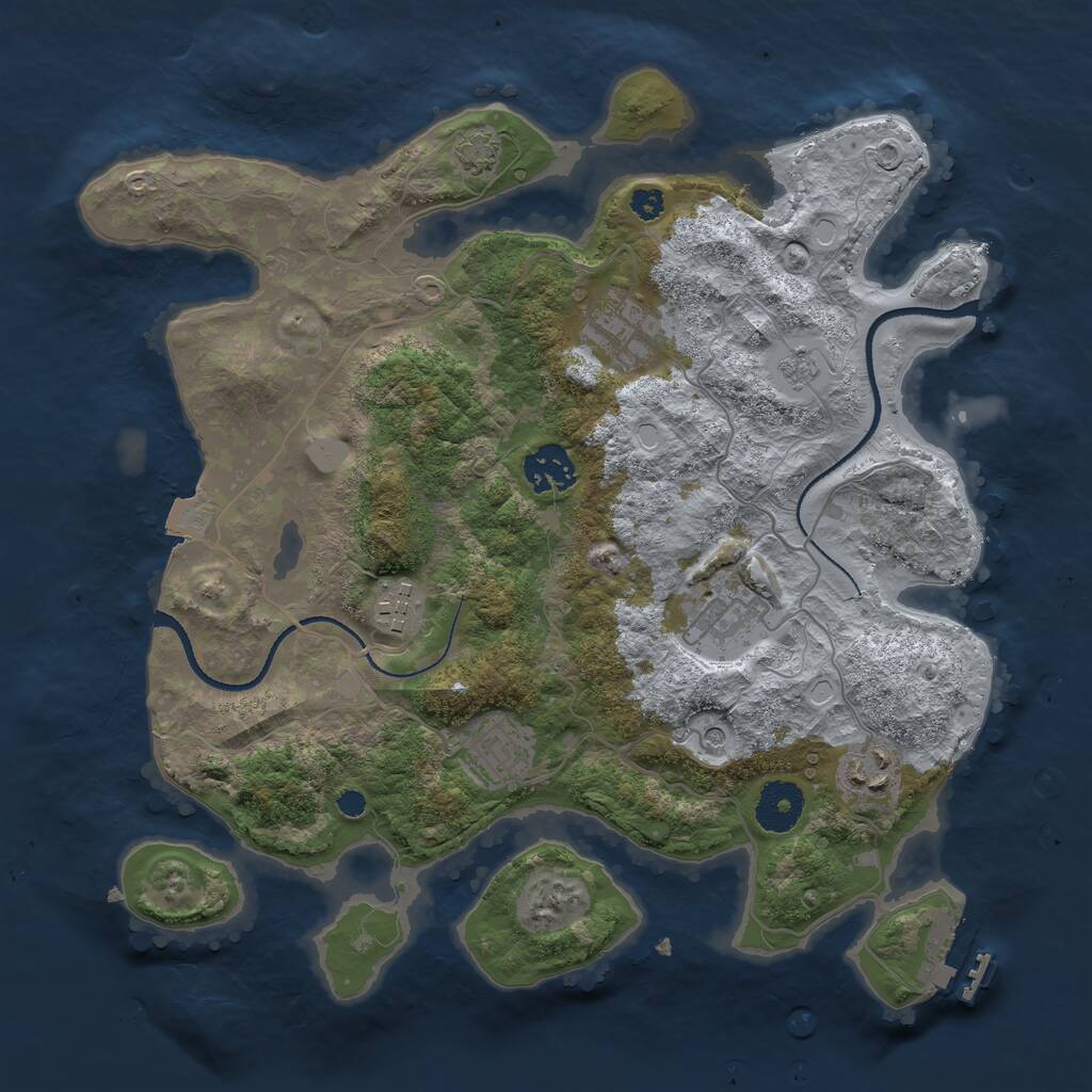 Rust Map: Procedural Map, Size: 3300, Seed: 2500, 11 Monuments