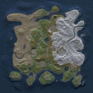 Thumbnail Rust Map: Procedural Map, Size: 3300, Seed: 2500, 11 Monuments