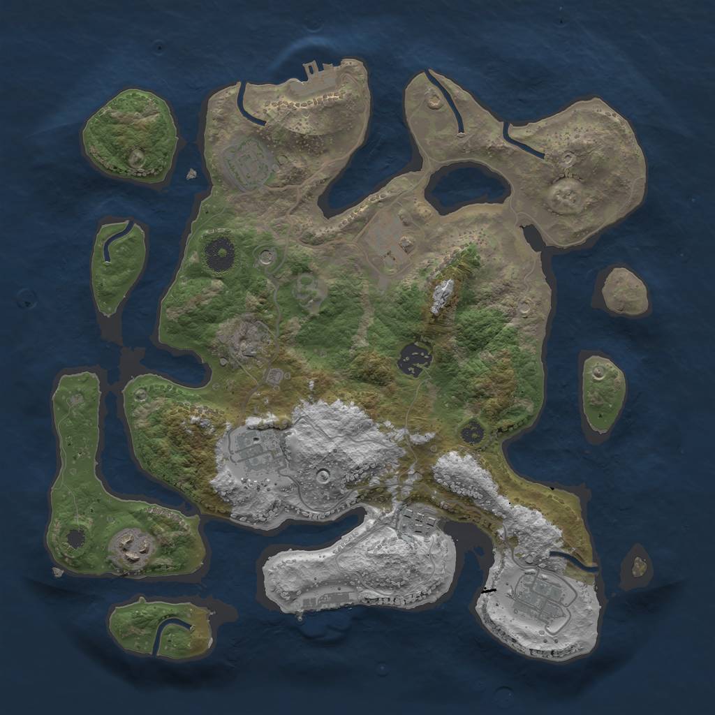 Rust Map: Procedural Map, Size: 3333, Seed: 83838, 12 Monuments