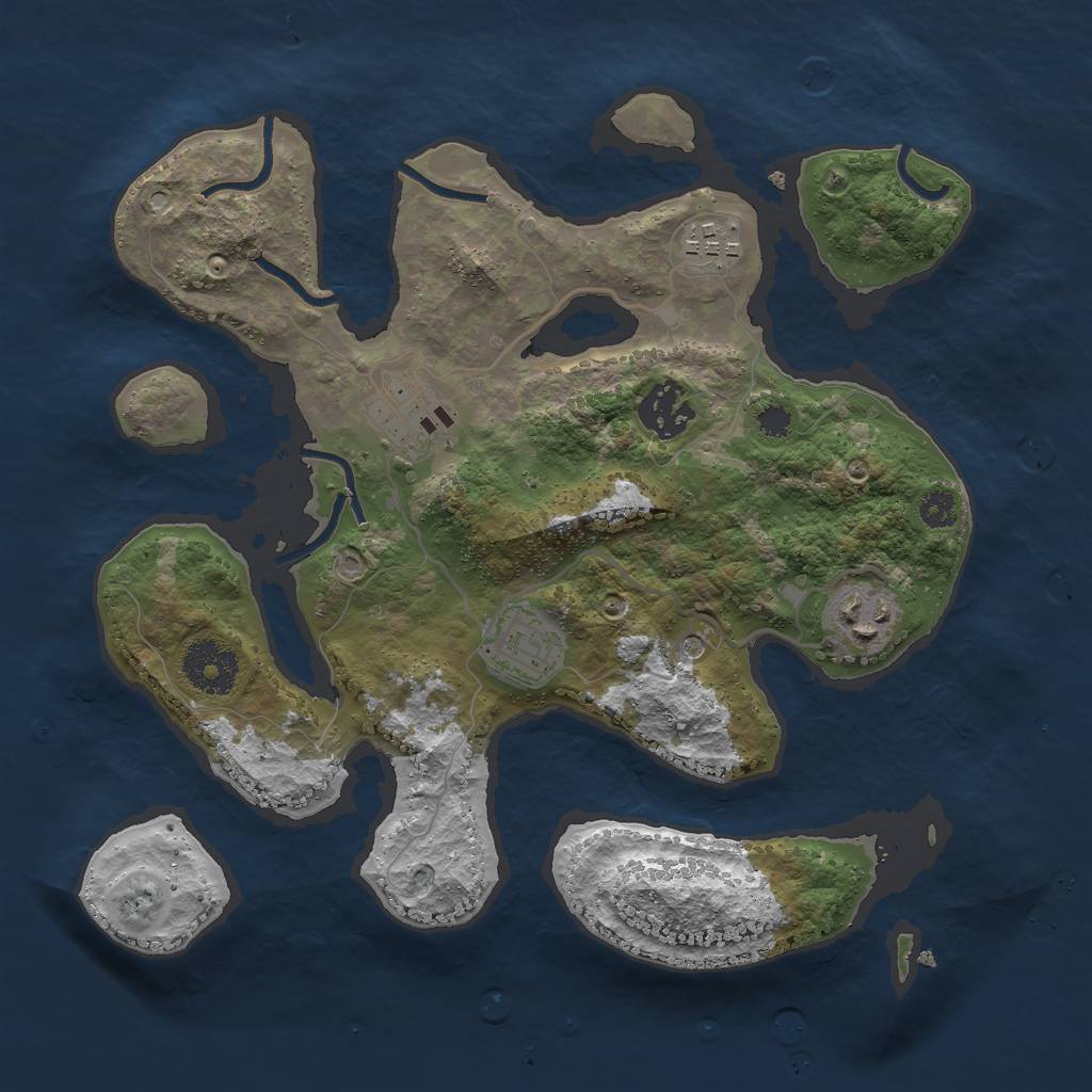 Rust Map: Procedural Map, Size: 3000, Seed: 2006, 8 Monuments