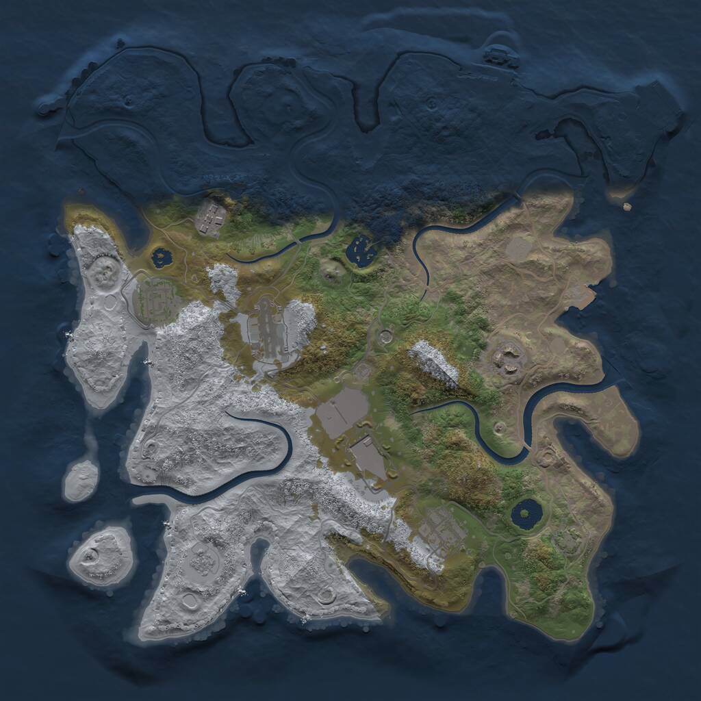 Rust Map: Procedural Map, Size: 3500, Seed: 1652402176, 13 Monuments