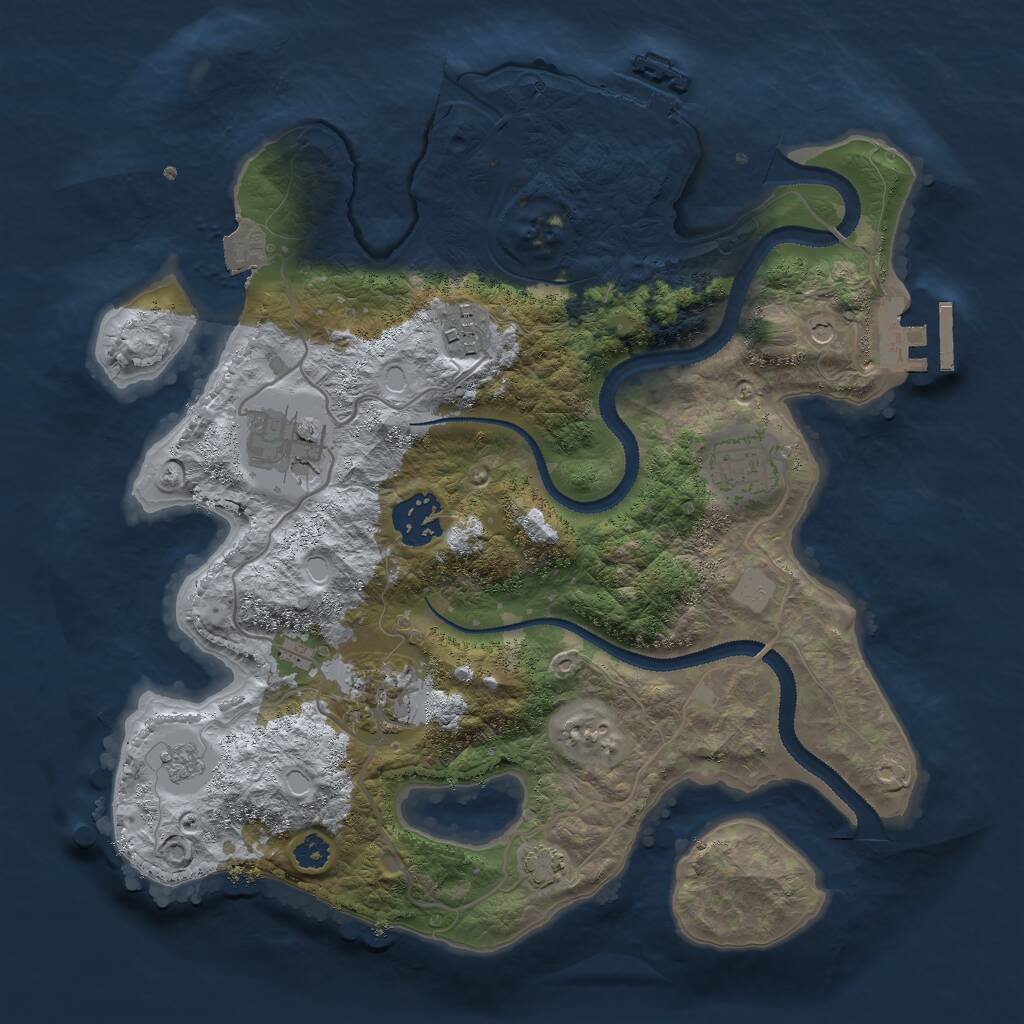 Rust Map: Procedural Map, Size: 3000, Seed: 567623927, 11 Monuments