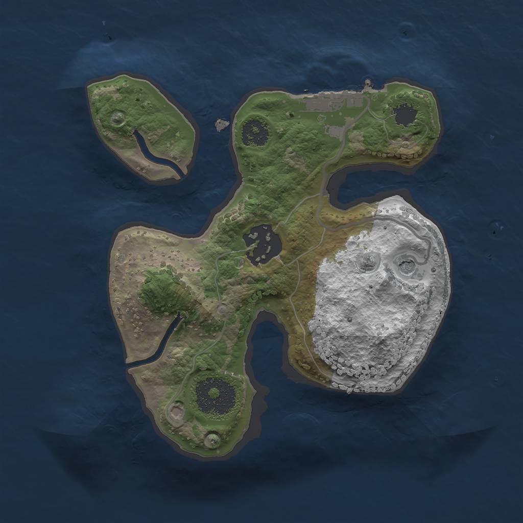 Rust Map: Procedural Map, Size: 2000, Seed: 321425, 5 Monuments