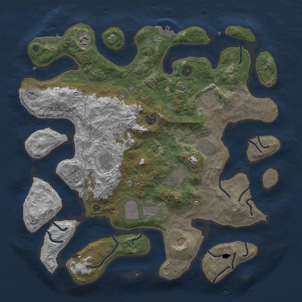 Rust Map: Procedural Map, Size: 4250, Seed: 90604, 14 Monuments