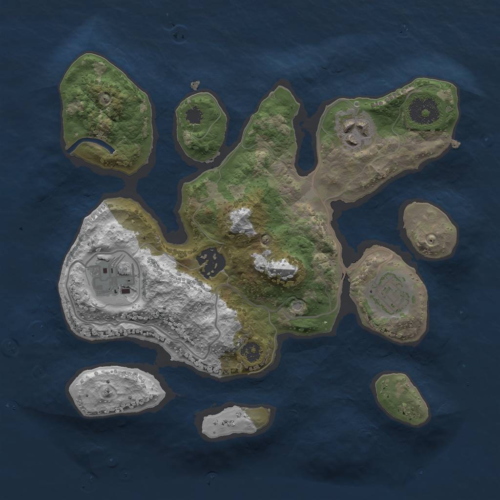 Rust Map: Procedural Map, Size: 2600, Seed: 4635, 6 Monuments
