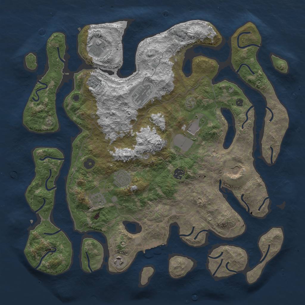 Rust Map: Procedural Map, Size: 4250, Seed: 1328805047, 13 Monuments