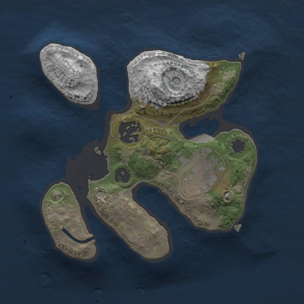 Rust Map: Procedural Map, Size: 2000, Seed: 36084, 5 Monuments