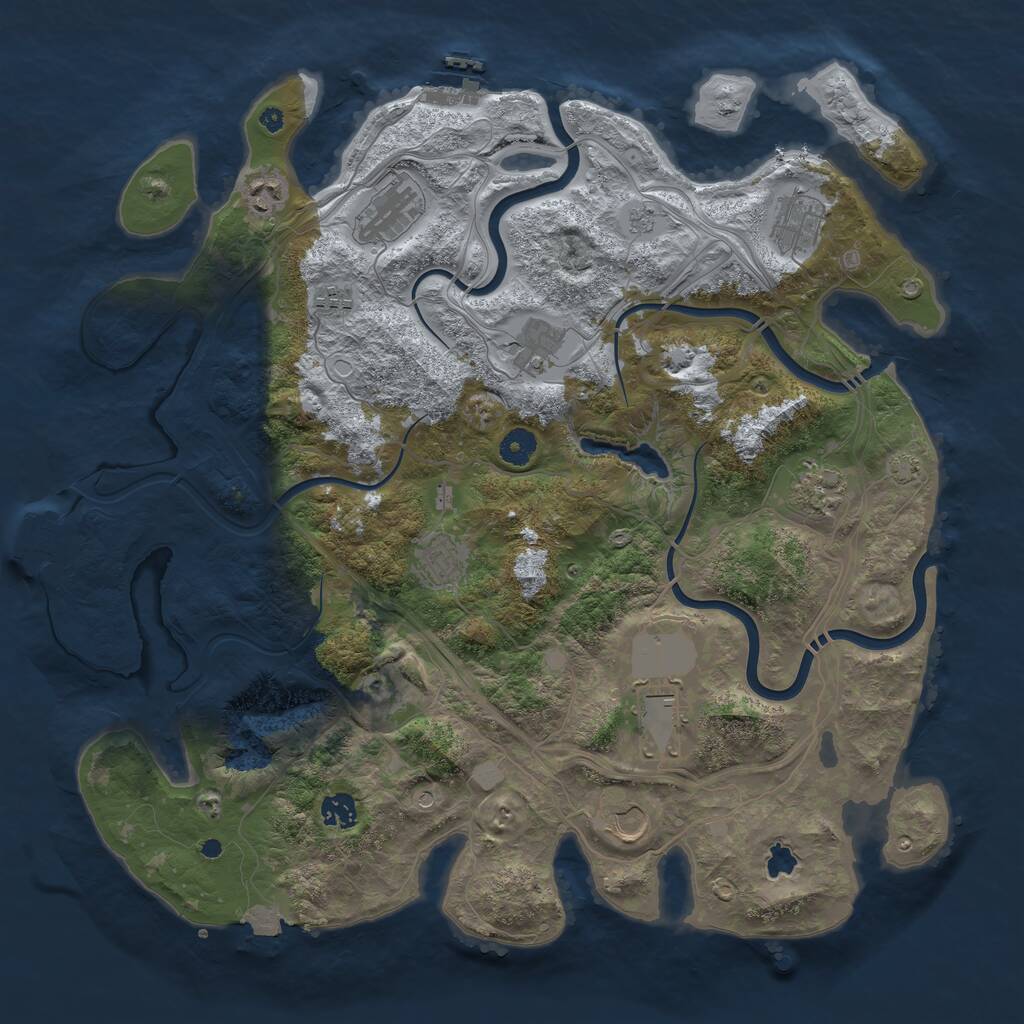 Rust Map: Procedural Map, Size: 4250, Seed: 52726, 17 Monuments