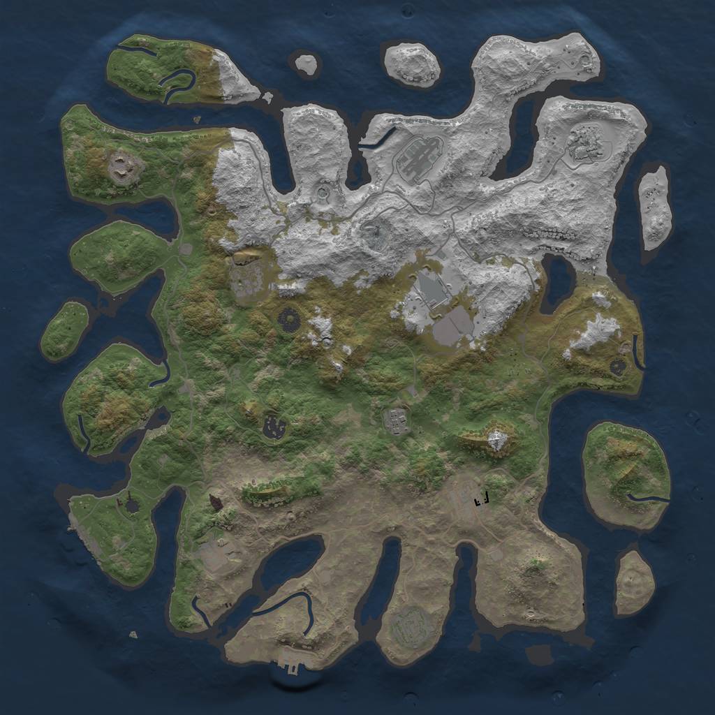 Rust Map: Procedural Map, Size: 4500, Seed: 712021, 15 Monuments