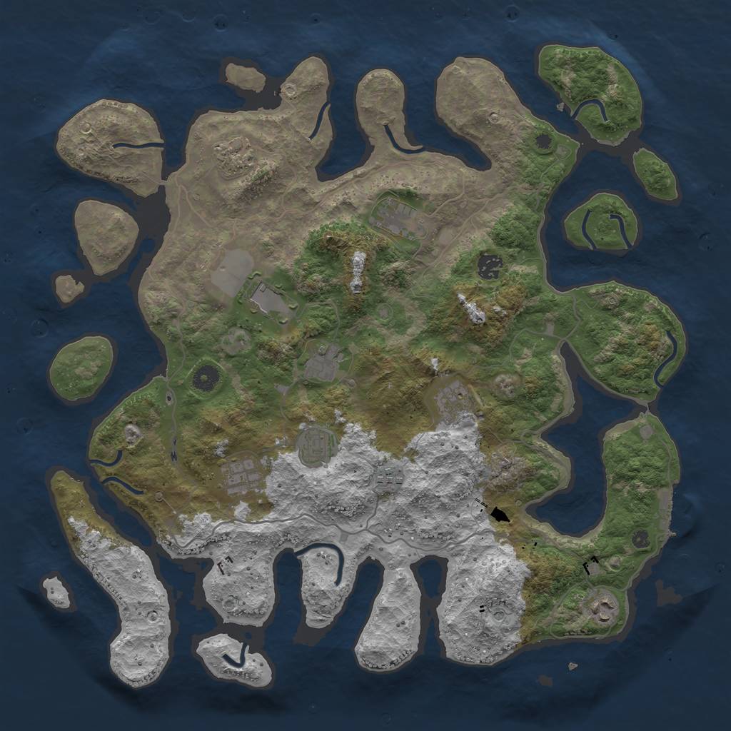 Rust Map: Procedural Map, Size: 4270, Seed: 1976727071, 14 Monuments