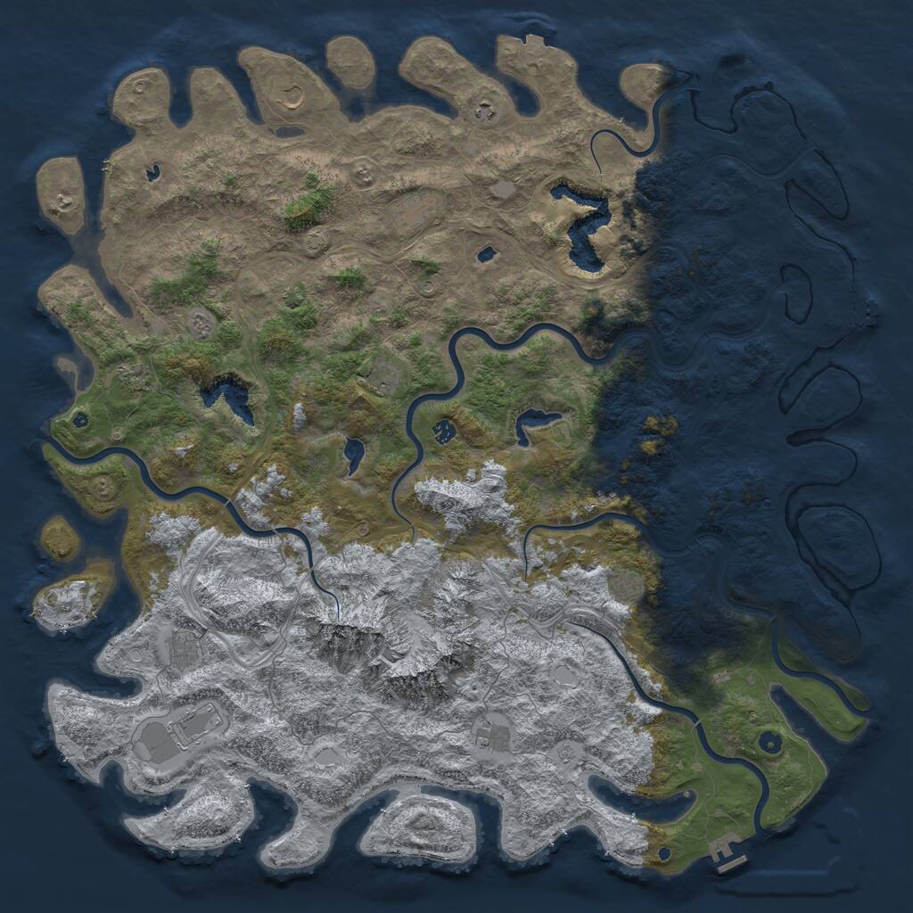 Rust Map: Procedural Map, Size: 6000, Seed: 1492648455, 17 Monuments