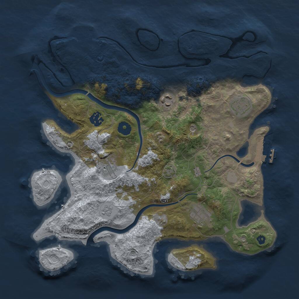 Rust Map: Procedural Map, Size: 3350, Seed: 308547456, 11 Monuments