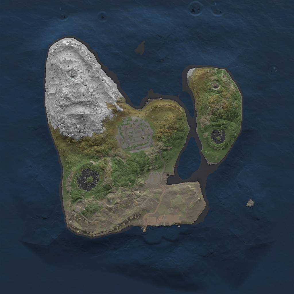 Rust Map: Procedural Map, Size: 2000, Seed: 4201, 4 Monuments