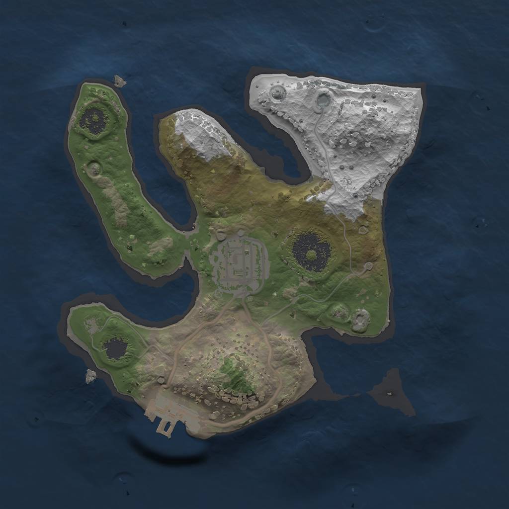 Rust Map: Procedural Map, Size: 2000, Seed: 16284, 4 Monuments