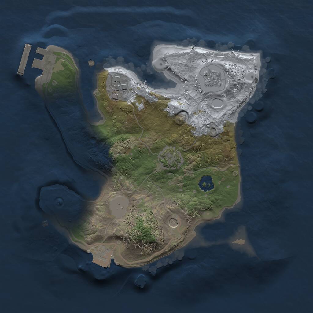 Rust Map: Procedural Map, Size: 2000, Seed: 16284, 6 Monuments