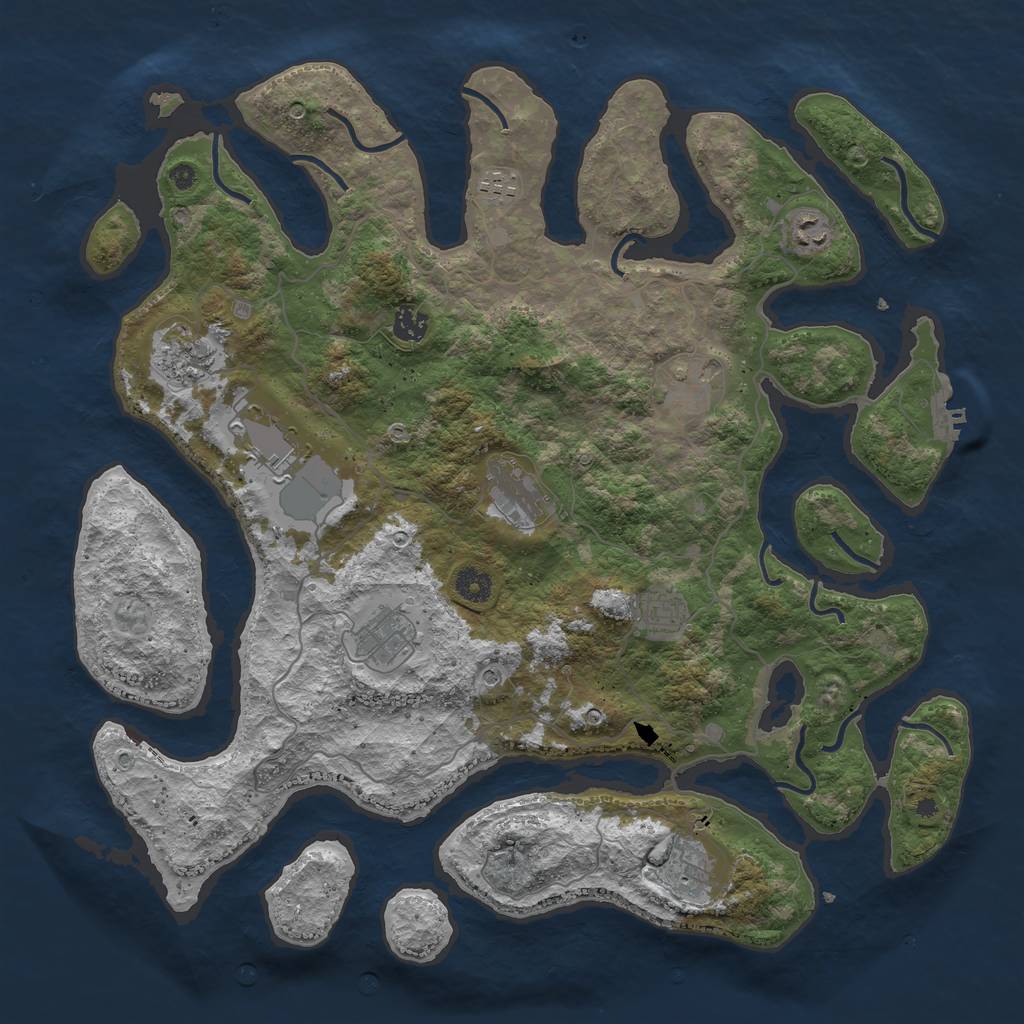 Rust Map: Procedural Map, Size: 4250, Seed: 5150, 14 Monuments