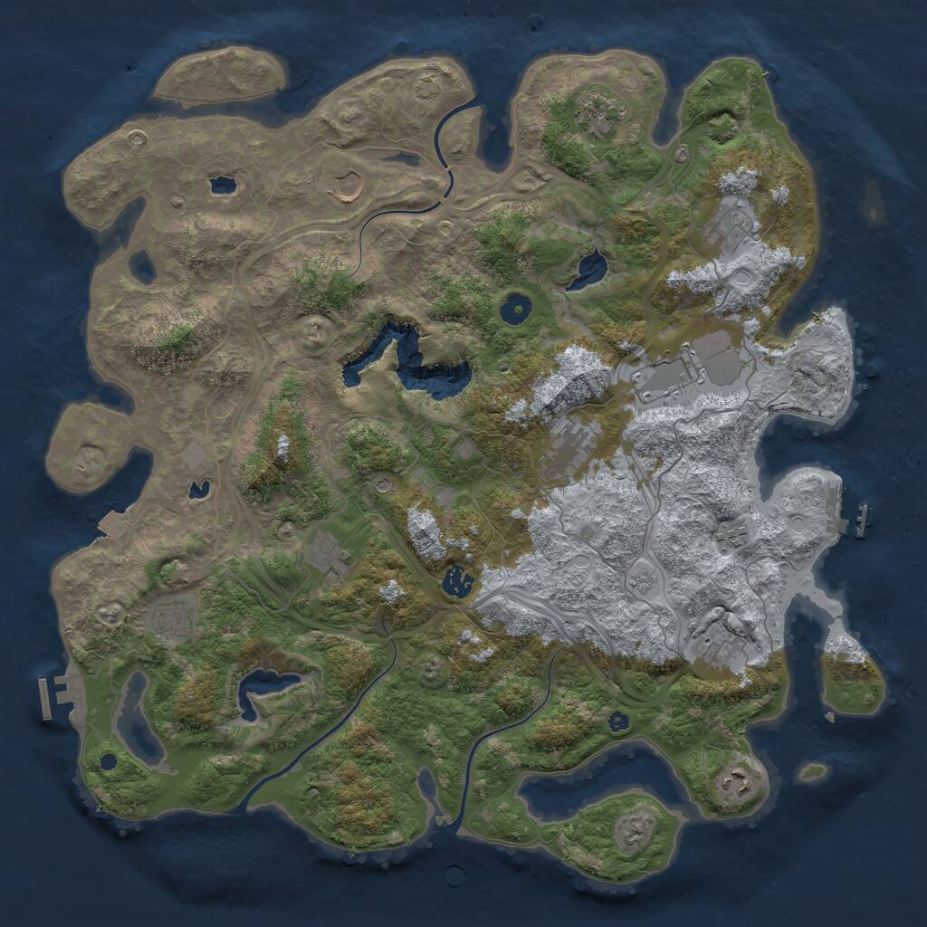 Rust Map: Procedural Map, Size: 4500, Seed: 823585991, 17 Monuments