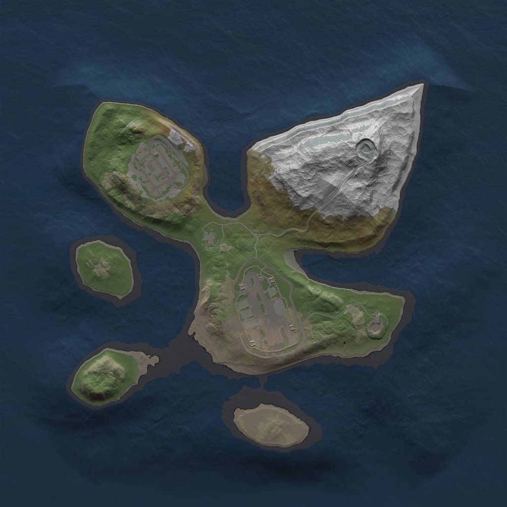 Rust Map: Barren, Size: 2000, Seed: 637712213, 4 Monuments