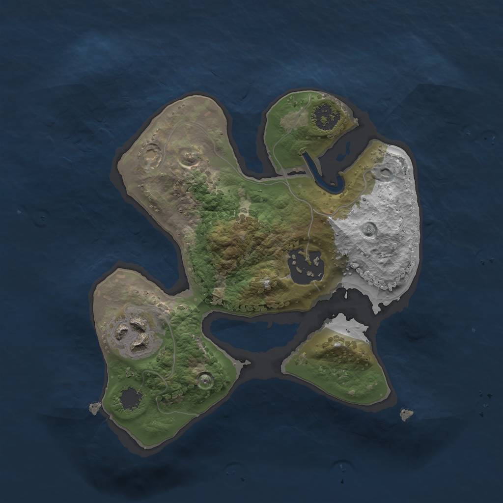 Rust Map: Procedural Map, Size: 2000, Seed: 1230887123, 4 Monuments