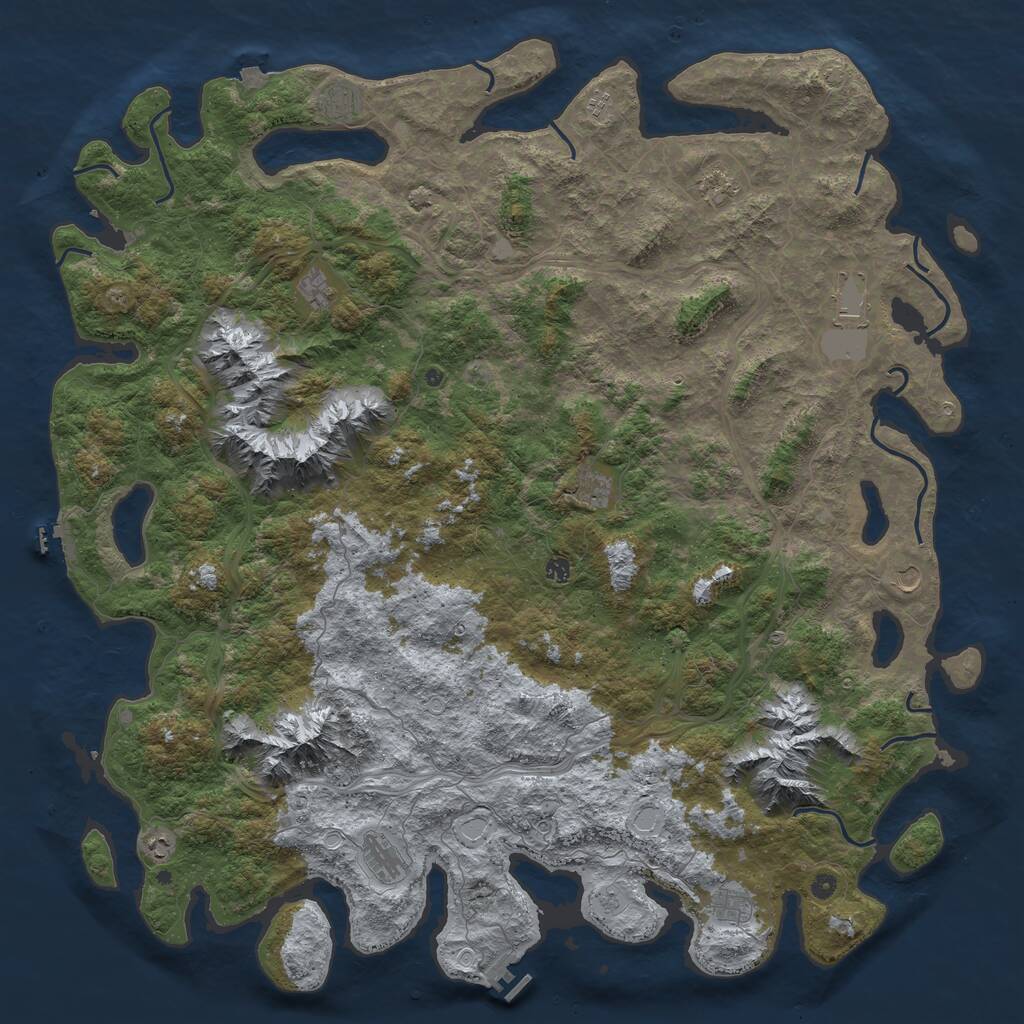 Rust Map: Procedural Map, Size: 6000, Seed: 1590, 17 Monuments