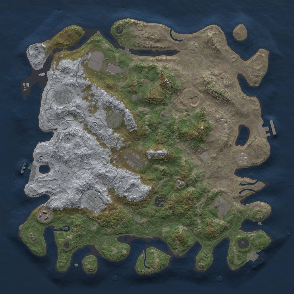 Rust Map: Procedural Map, Size: 4000, Seed: 9902, 16 Monuments