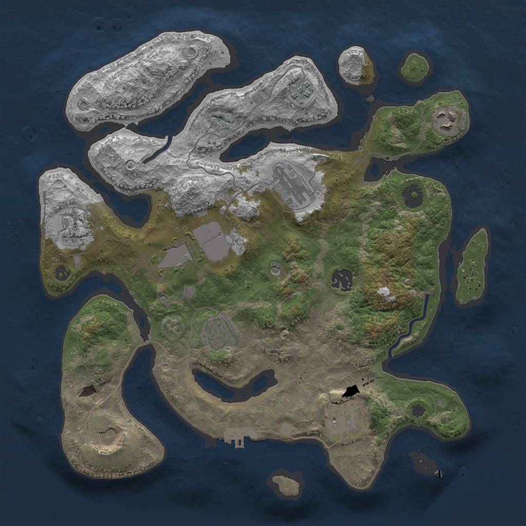 Rust Map: Procedural Map, Size: 3500, Seed: 41524152, 13 Monuments