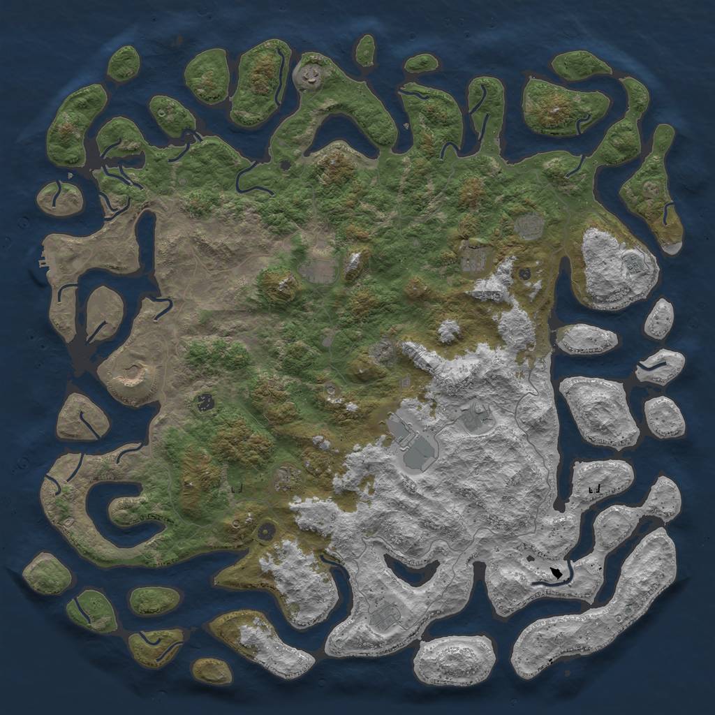 Rust Map: Procedural Map, Size: 6000, Seed: 815594879, 15 Monuments