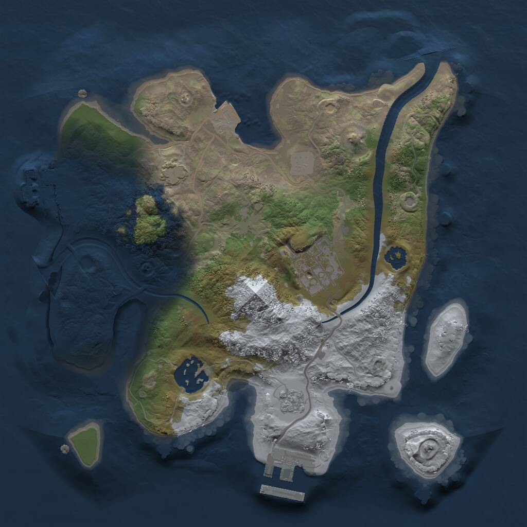 Rust Map: Procedural Map, Size: 2400, Seed: 152345, 7 Monuments