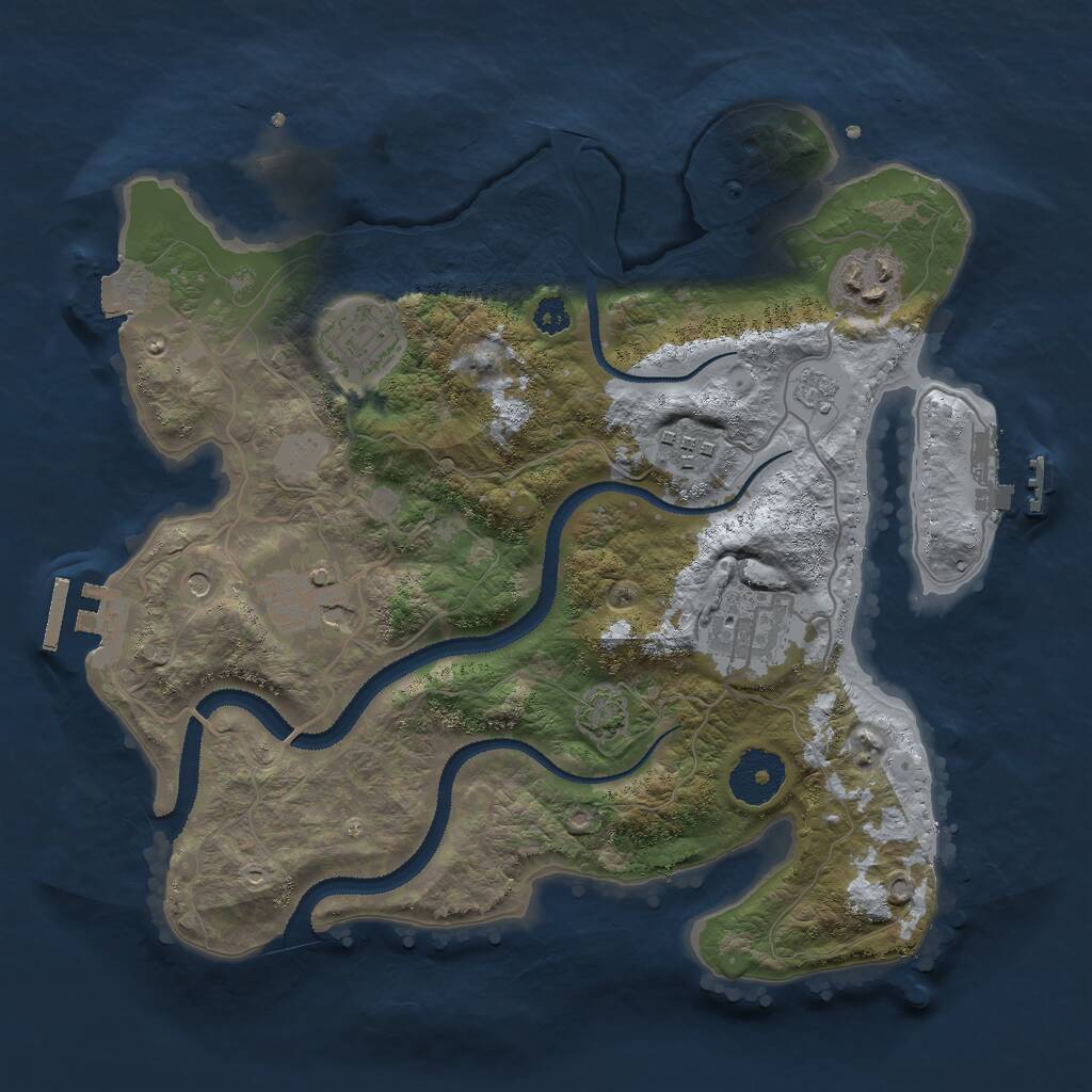 Rust Map: Procedural Map, Size: 3000, Seed: 691169, 11 Monuments