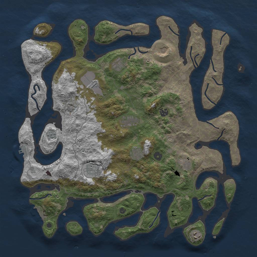 Rust Map: Procedural Map, Size: 4500, Seed: 13120, 15 Monuments