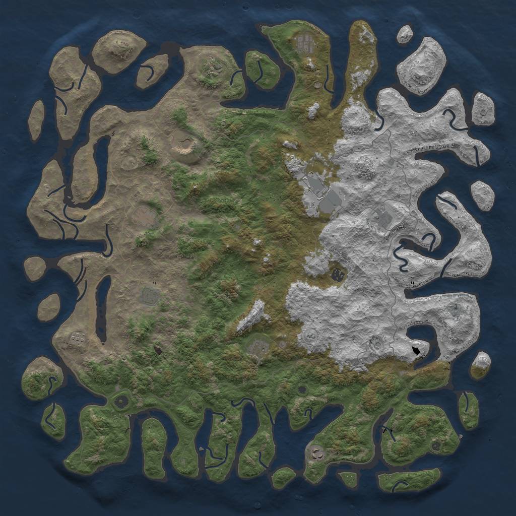 Rust Map: Procedural Map, Size: 6000, Seed: 134458, 14 Monuments