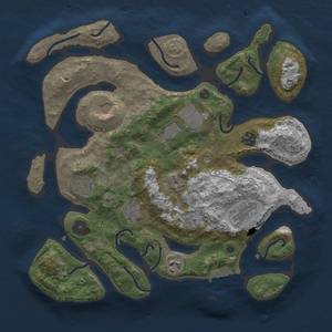 Thumbnail Rust Map: Procedural Map, Size: 3500, Seed: 1233727082, 12 Monuments